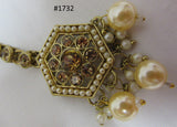 Necklace 3051732 Indian Designer Gold Finish Guloband Necklace Set