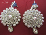 Necklace 3051735 Indian Designer Silver Finish Pearl Beads Guloband Necklace Set