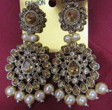 Necklace 3051736 Indian Designer Gold Finish Pearl Beads Guloband Necklace Set