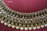 Necklace 3051738 Indian Designer Gold Finish Pearl Beads Guloband Necklace Set