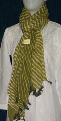 Scarf 1739 Green Cotton Tie Dye Dupatta Chunni Shawl Shien Fremont
