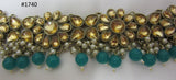 Necklace 3051740 Indian Designer Gold Finish Green Beads Guloband Necklace Set