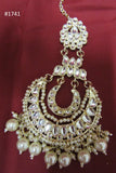 Necklace 3051741 Indian Designer Gold Silver Effect Silver Crystals Guloband Necklace Set