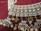 Necklace 3051741 Indian Designer Gold Silver Effect Silver Crystals Guloband Necklace Set