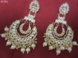 Necklace 3051741 Indian Designer Gold Silver Effect Silver Crystals Guloband Necklace Set