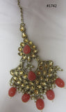 Necklace 3051742 Indian Designer Gold Finish Pink Beads Necklace Set