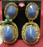 Earrings 3051744 Indian Designer Earrings Golden Sapphire Blue
