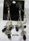 Earrings 3051746 Indian Designer Earrings Silver Black Beads