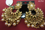 Earrings 3051753 Indian Designer Earrings Golden Crystals Pearl Beads