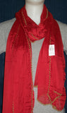 Scarf Stole Dupatta 1756 Red Shieno Sarees Pleasanton