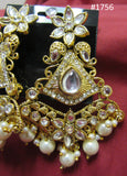 Earrings 3051756 Indian Designer Earrings Silver Crystals Pearl Beads