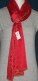 Scarf Stole Dupatta 1756 Red Shieno Sarees Pleasanton