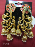 Earrings 3051758 Indian Designer Earrings Golden Jhumki Hanging Pearl