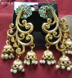 Earrings 3051758 Indian Designer Earrings Golden Jhumki Hanging Pearl