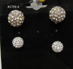 Earrings 3051759 Indian Designer Earrings Silver CZ 2 Pairs