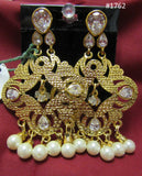 Earrings 3051762 Indian Designer Golden Crystals Pearl Beads Earring