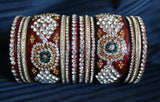 Cuff Bangles 1771 Red Bridal Wear Bangles Shieno Sarees