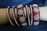 Cuff Bangles 1772 Red Wedding Wear Choodra Bangles Shieno Sarees