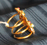 Polki Finger Ring 1785 Golden Ring Shieno Sarees