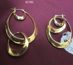Earrings 3051785 Monet Designer Golden Double Circle Earrings
