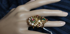 Polki Finger Ring 1785 Golden Ring Shieno Sarees