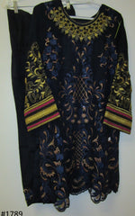 Suit 6381789 Blue Chiffon Georgette Embroidered Salwar Kameez Dupatta Small Size Suit