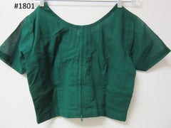 Choli 5441801 Green Silk Medium Size Short Sleeves Choli Saree Blouse