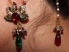 Jhumki Earrings 1812 Golden Jhumka Earrings Shieno Sarees