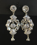 Earrings 1819 Silver Crystals Earrings Shieno Sarees