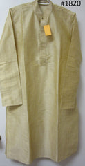 Men's 4581820 White Cotton Pink Checks Kurta Pajama Set Medium Size