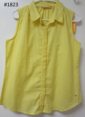 Blouse 6201823 Yellow Cotton Front Open Kurti Size Medium