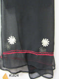 Scarf 2151824 Black Georgette Embroidered Detail Fancy Dupatta Chunni Shawl