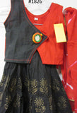 Girls 4851826 Red Black Golden Detail Lehanga Choli Size 20