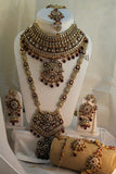 Bridal Set 1827 Polki Bdridal Polki Indian Ethnic Jewelry Set Shieno Sarees