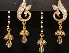 Jhumki Earrings 1826 Golden Jhumki Earrings Shieno Sarees