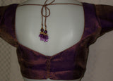 Choli 1877 Purple Brocade Saree Blouse Medium Shieno