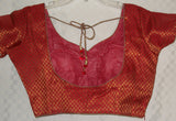 Choli 1870 Red Brocade Medium Size Choli Saree Blouse