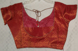 Choli 1870 Red Brocade Medium Size Choli Saree Blouse