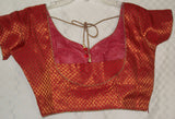Choli 1870 Red Brocade Medium Size Choli Saree Blouse