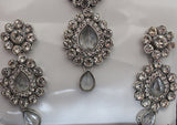 Necklace 1908 Silver Necklace Earrings Tikka Set Shieno