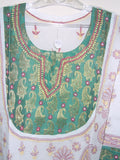 Blouse 019 Cotton White Hand Embroidered Medium Size Shieno