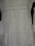 Blouse 2122 White Cotton Embroidered Kurti Tunic Top