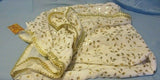 Scarf 2151102 White Georgette Golden Foil Print Fancy Dupatta Chunni Shawl