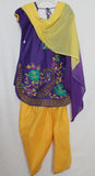 Suit 2208 Purple Yellow Salwar Kameez Dupatta Small S Size