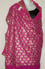 Phulkari Dupatta Scarf Pink