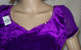 Choli 2291 Purple Velvet Sari Blouse Medium Size Shieno Sarees