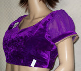 Choli 2291 Purple Velvet Sari Blouse Medium Size Shieno Sarees