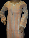 Blouse 023 Cotton White Hand Embroidered Medium Size Tunic Top Kurti Shieno