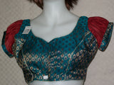 Choli 2301 Green Brocade Saree Blouse Medium Size Shieno Sarees