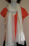 Scarf 2332 White Georgette Doria Dupatta Chunni Shawl Shieno